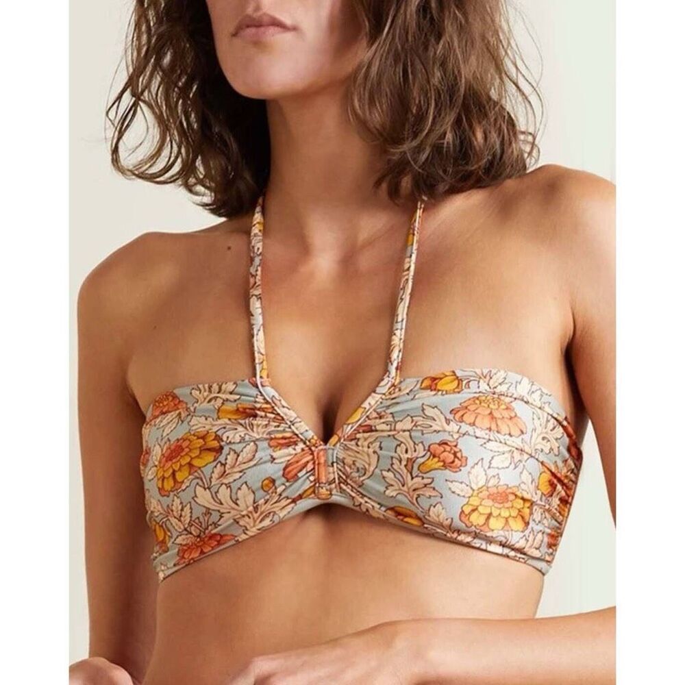 ZIMMERMANN Andie Ruched Halter-Neck Bikini Bra